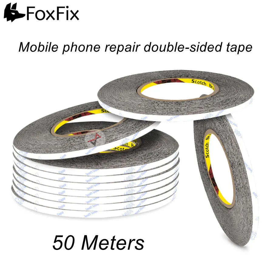 50M Repair Double Side Tape Black Sticker Double Sided Adhesive Tape Fix For Cellphone Mobile Phone Touch Screen LCD 1mm 2mm 5mm