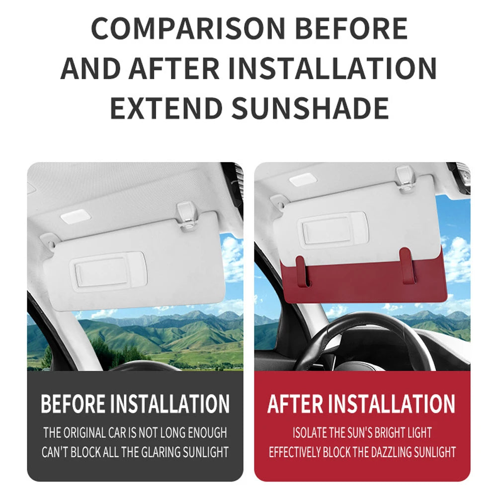 Car Sun Visor Extended Storage Board Car Window Multi-functional Sunshade Extension Board Can Store Glasses Card Car Accessories