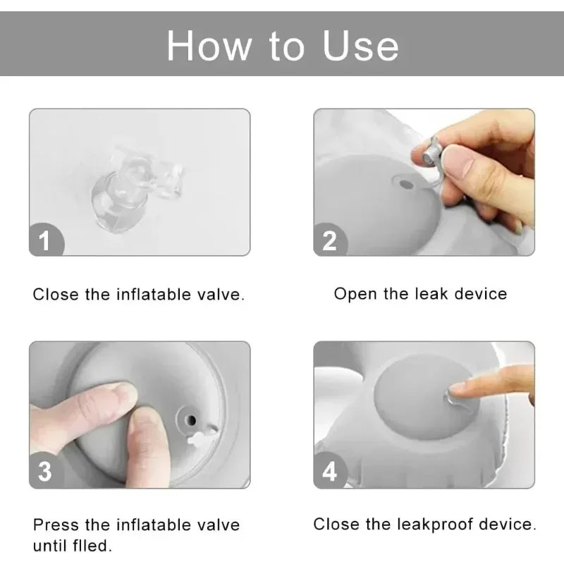1pc Inflatable Pillow Portable Outdoor Travel Office Plane Support Pillow Outdoor Folding Pressure Rest Pillow
