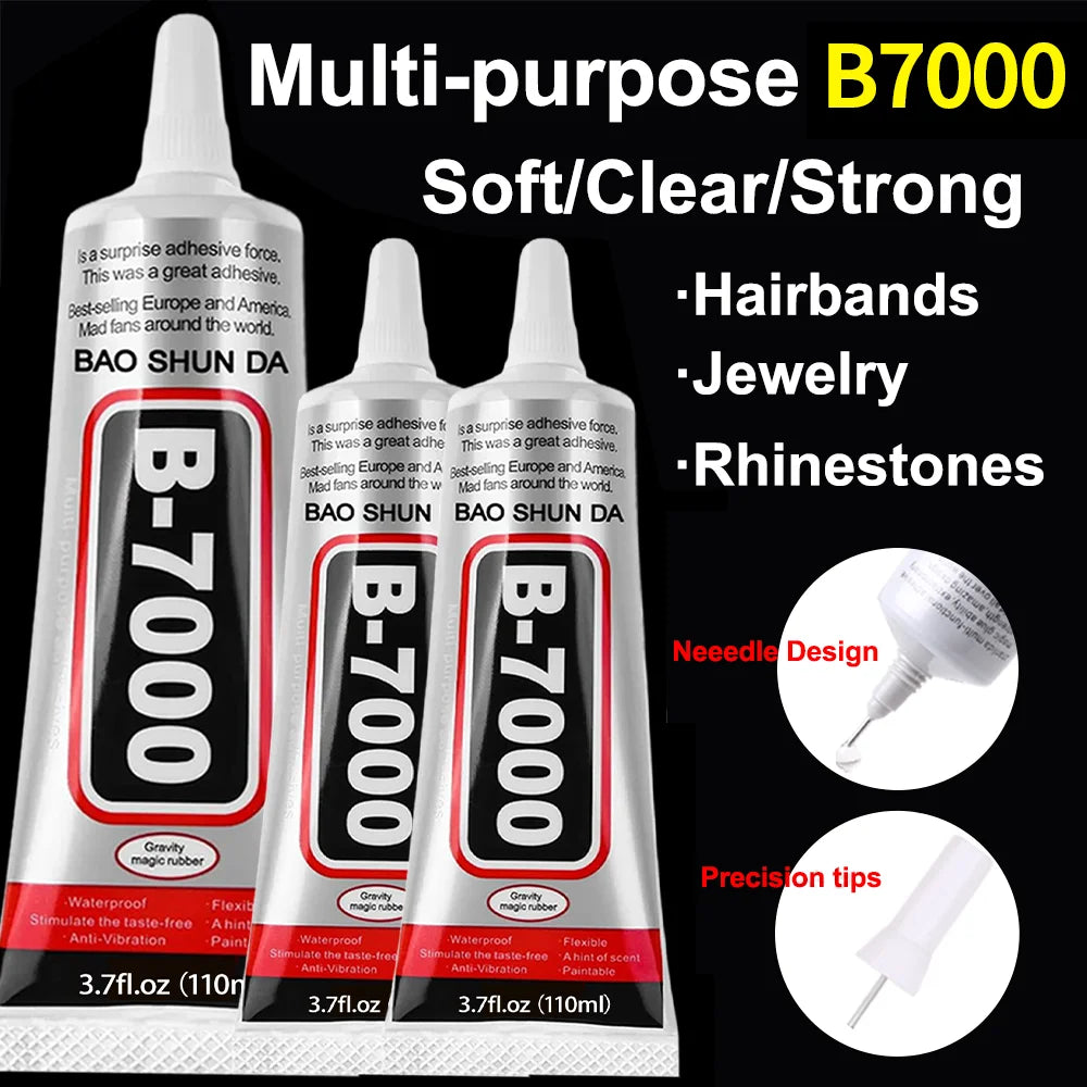 B7000 Glue Mobile Phone Screen Superglue T-7000 Adhesive Telephone Glass Glue Repair Point Diamond Jewelry DIYWaterproof Fast Drying Resin Extra Strong Glue Tools.
