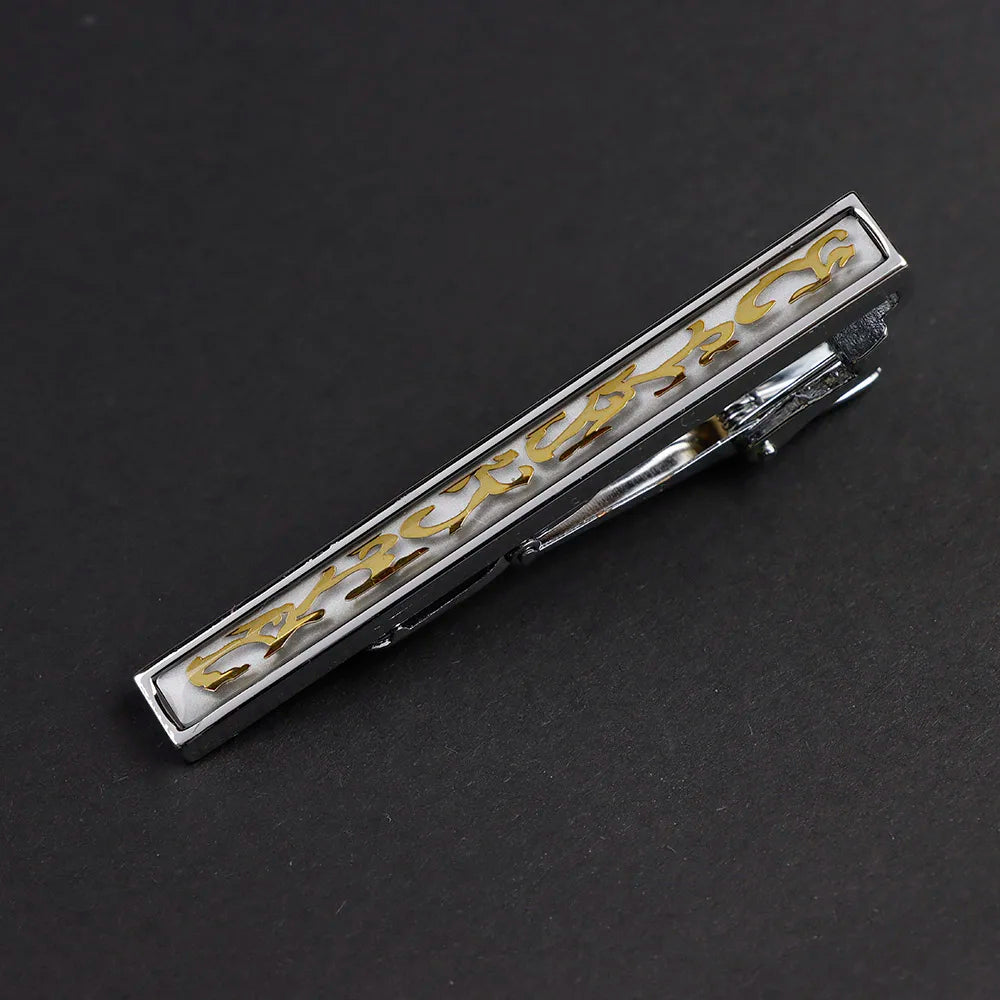 New High Quanlity Classic Golden Sliver 6cm Designer Metal Tie Clips Set Necktie Pin For Men Business Banquet Accessories Gift