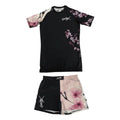 BJJ Training Set Complete No-Gi Outfits Blossom-X Rashguard (Short Sleeve) & Fight Shorts Summer Men's Quick-drying T-Shirt Set