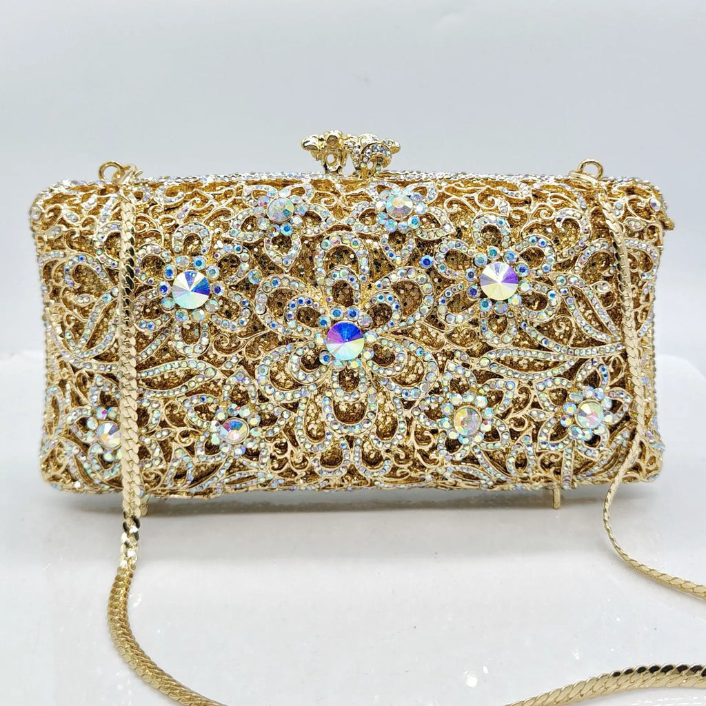 Sparkling Party Bags Luxury Banquet Wedding Engagement Full Diamond Crystal Bag Girl Birthday Photo Clutch Bag Rhinestone Purse