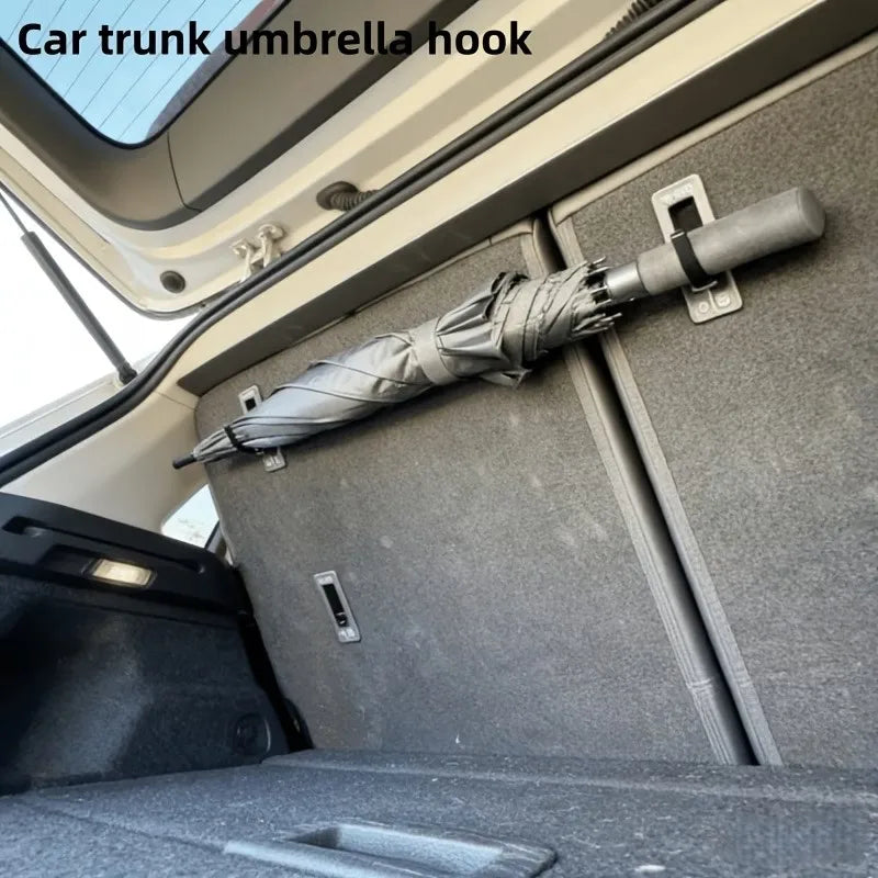 4-Pack No-Drill Car Headrest Hooks – Multifunctional, for Umbrellas, Bags & Interior Storage