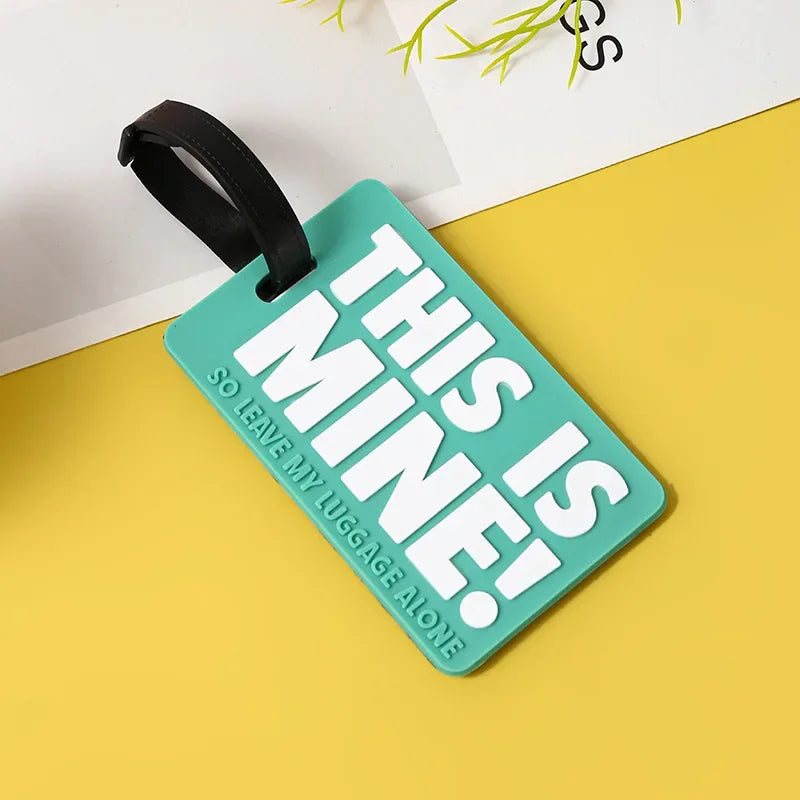 Soft PVC Luggage Tag Fashion Letter Printed Travel Tags Men Women Suitcase ID Name Tag Airplane Labels Bag Tags for Luggage