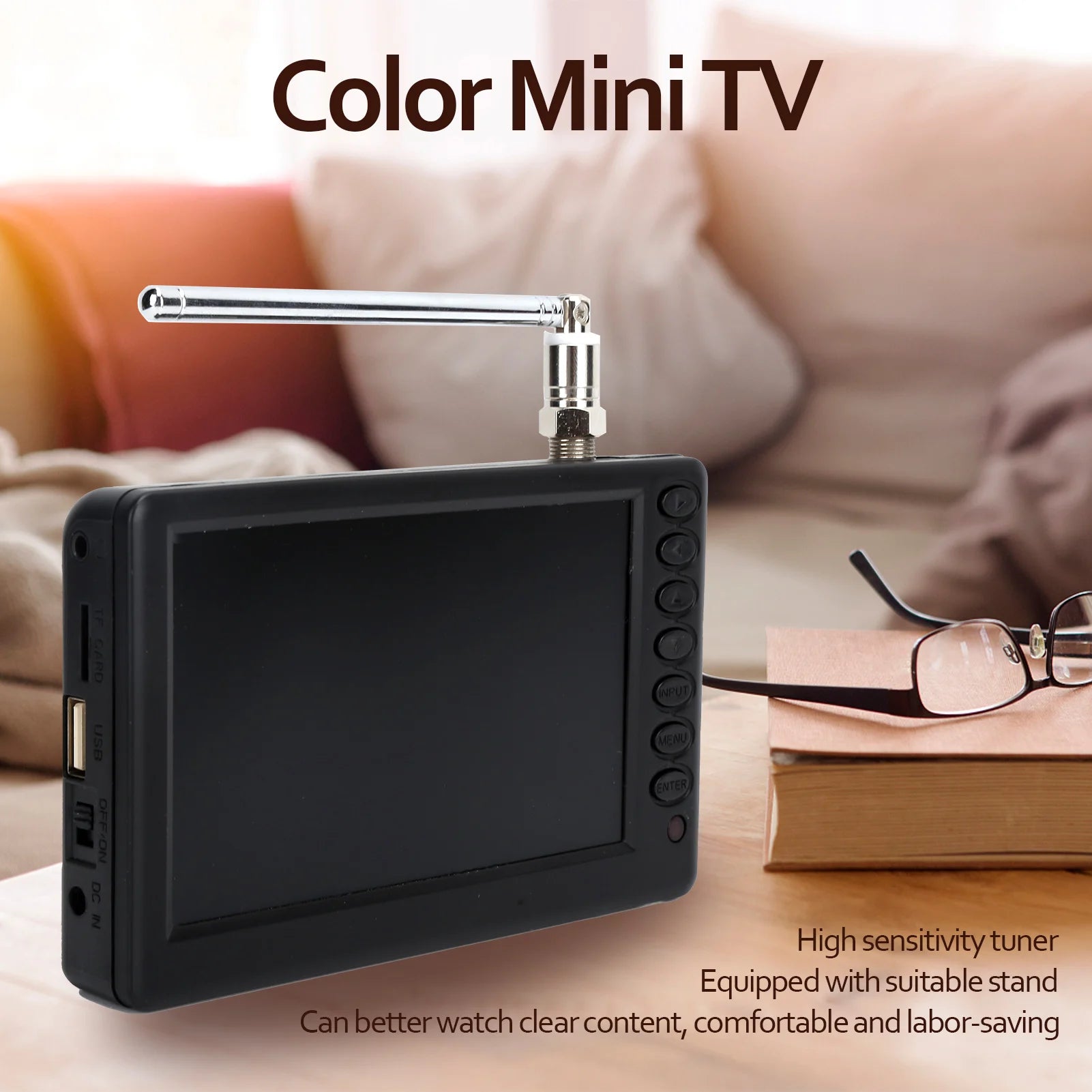 Digital Television Multifunctional Mini TV LEADSTAR 5‑Inch  Digital TV Portable FM ATV Bracket High‑Resolution Mini TV