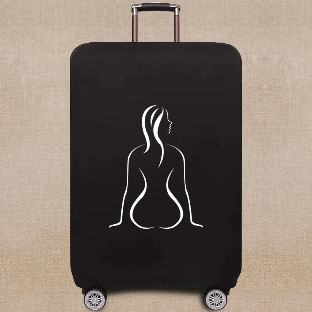 Travel Accessories Luggage Case Suitcase Dust Protective Cover 18-28 Inch Whitepicture Pattern Series Trolley Case Elastic Cover