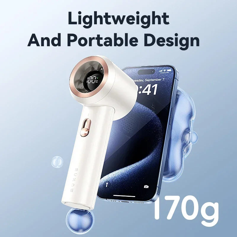 MUXNW 4000mAh Portable Fan 13000RPM USB-C Rechargeable 100-Level Digital Display for Travel Home Office