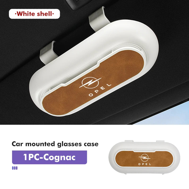 For Opel Car Sunglasses Case ABS Suede Sun Visor Mount Glasses Storage Box Vectra Zafira Meriva Mokka Grandland Vivaro Antara