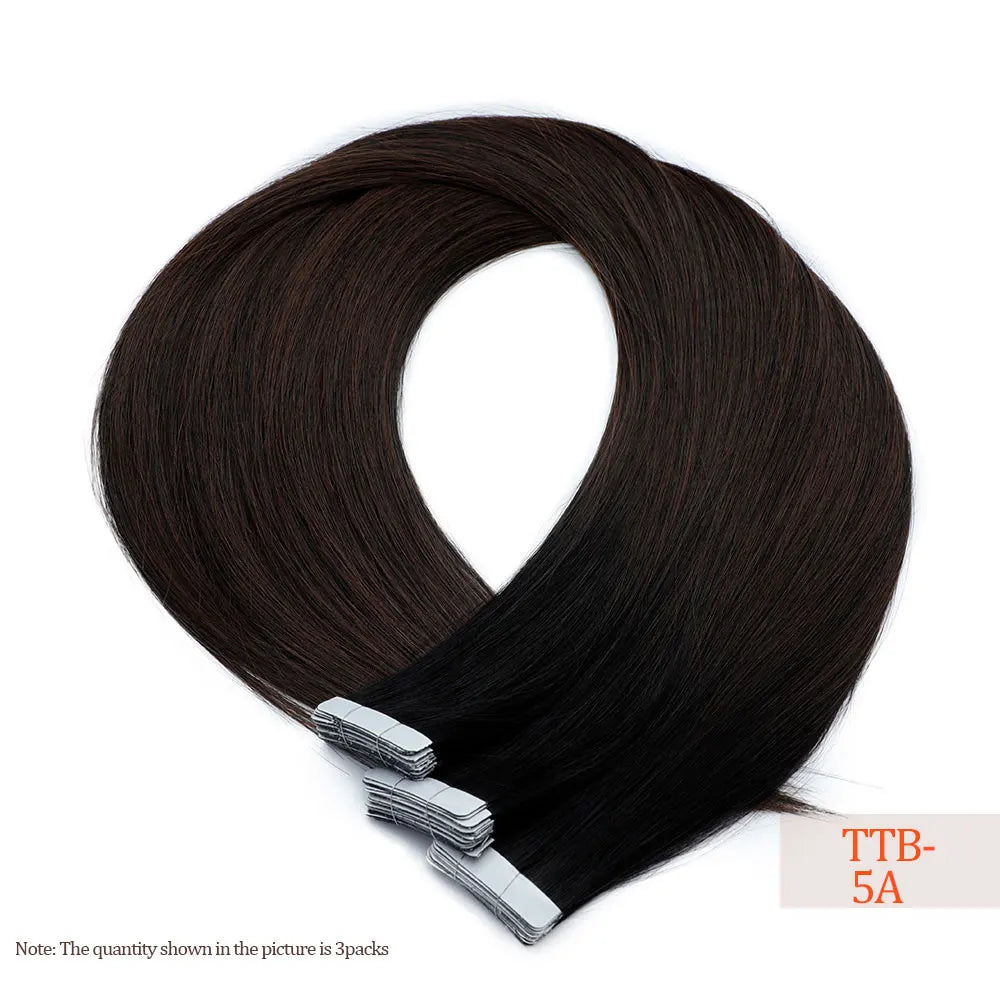 26" Straight Tape In Hair Extensions 20pcs 50 Grams Heat Resistant Fiber Colored Tape In Hair Double Sided Adhesives Hair