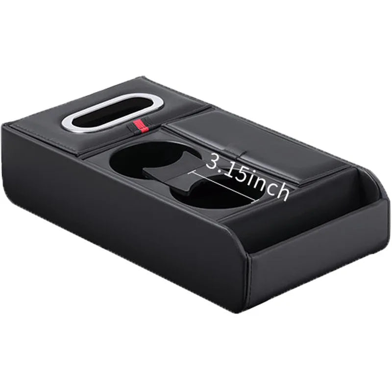 HOMEFISH Car Armrest Heightening Pad Storage Box Tissue Box Cup Holder Luxury Console Pad Multifunctional Interior Organizer