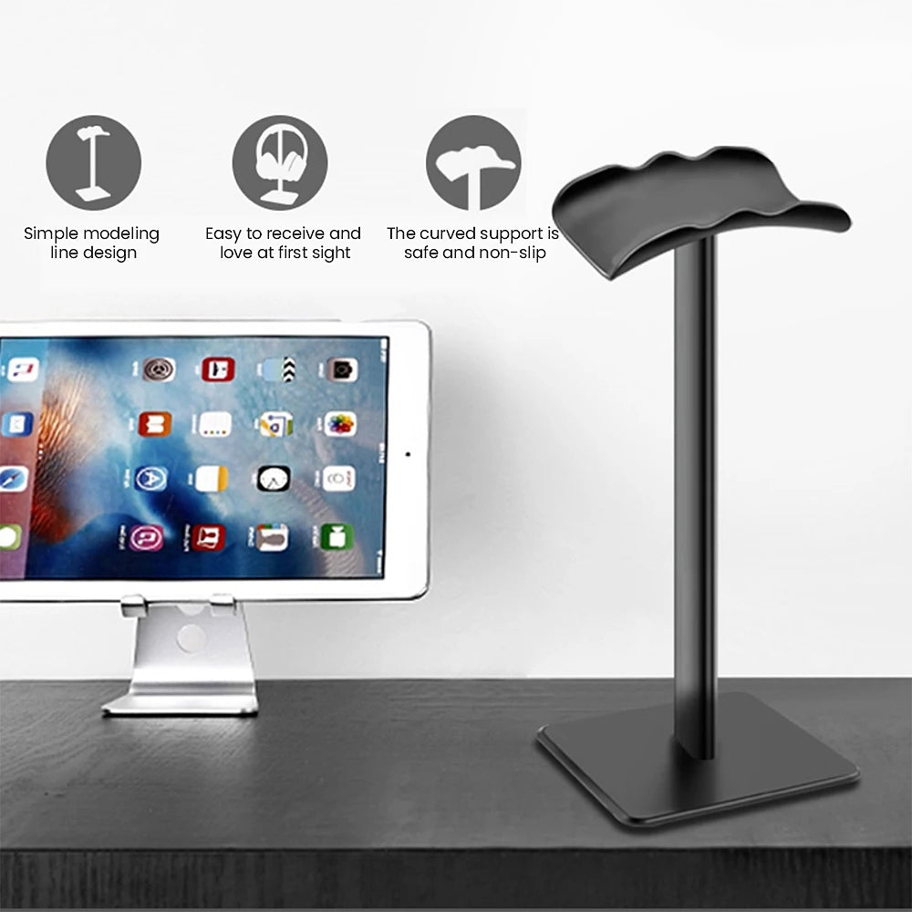 Universal Headphone Stand Holder Space Saving Gaming Headset Stand Rack Desktop Organizer Display Earphone Hanger Bracket