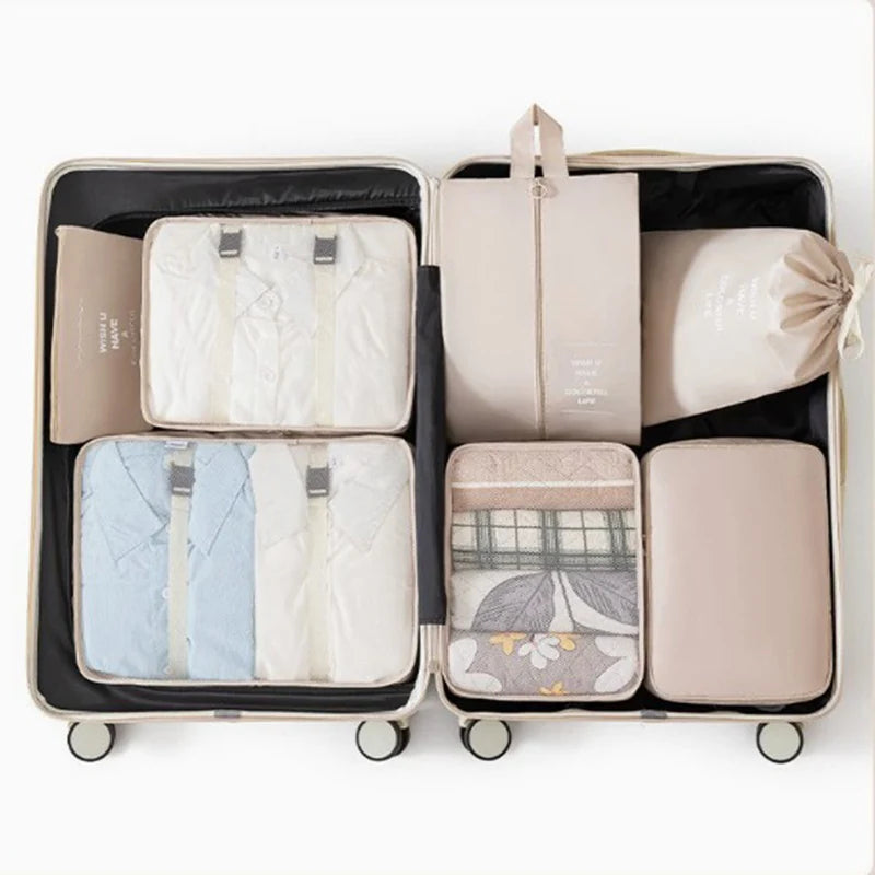 7-Piece Packing Cubes Set - Travel Luggage Organizer Bags for Clothes, Shoes & Blankets, Suitcase Storage Pouches