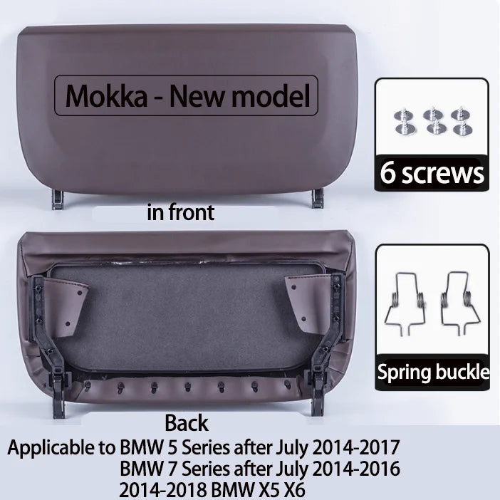 F10 F11 F01 F02 F07  Leather Car Seat Backrest Panel Storage Pocket Cover For BMW 5 7 Series 5GT 2008-2017