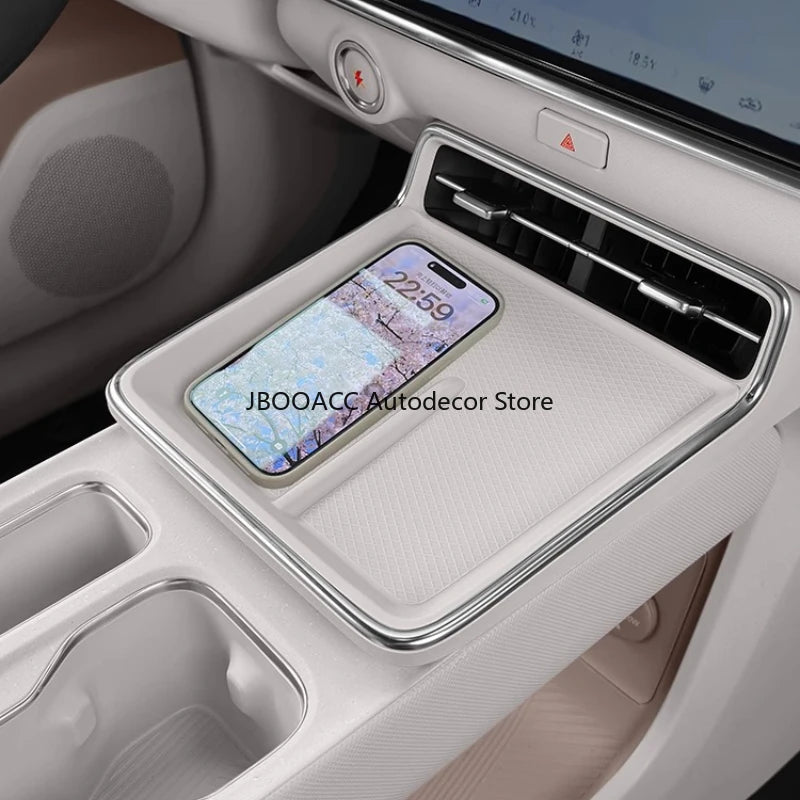 For Toyota BZ3X 2025 Car Center Console Anti-Slip Mat Wireless Charger Soft Silicone Pad Phone Holder Protector Charging Storage