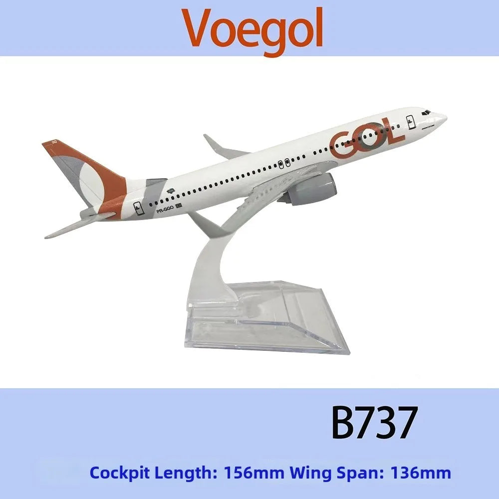 High Quality 15.6cm Brazil Air GOL Airlines Alloy 10 Styles Boeing B737 Airways Airplane Model 1/246 Scale Metal Planes