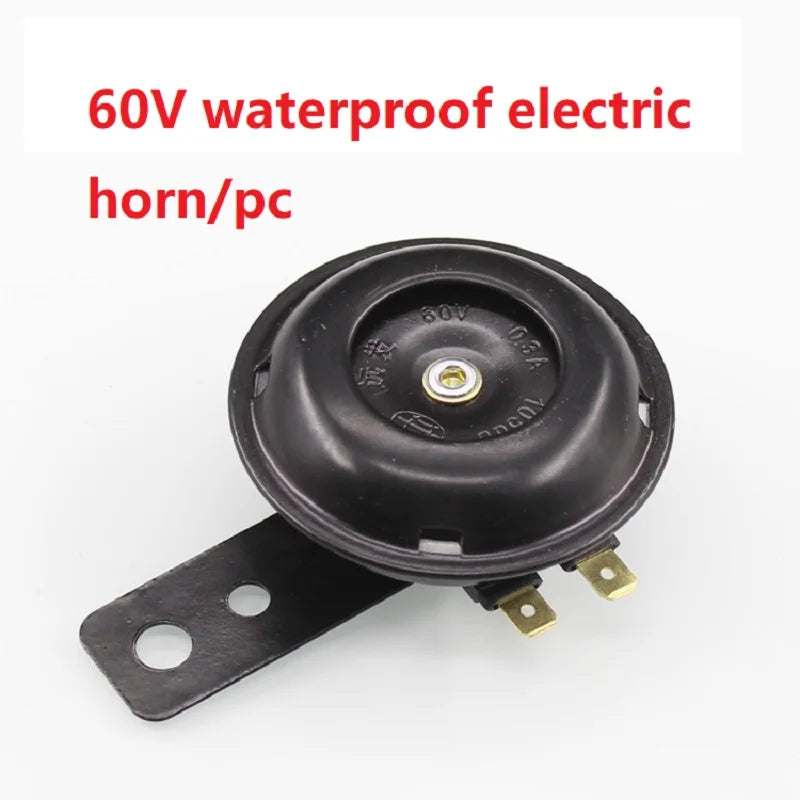 General Motorcycle Electric Horn Kit Waterproof Round Speaker Loud Electric Horn Suitable for Bicycle Scooter 12V 48V 60V 105dB