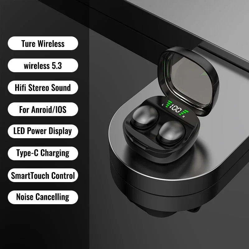 Mini Bluetooth 5.3Headset HD Hifi Earbuds Invisible Sleep Game Sports Headphones Touch Control Earphones for Men Women