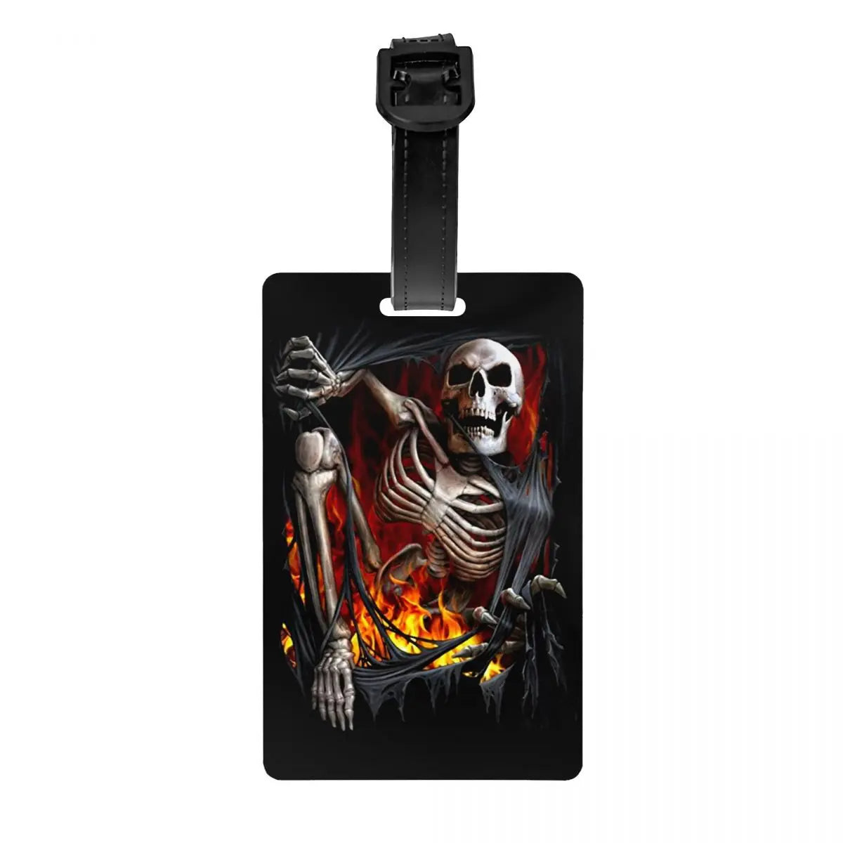 Custom Evil Hands Skull Luggage Tag Privacy Protection Halloween Gothic Skeleton Baggage Tags Travel Bag Labels Suitcase