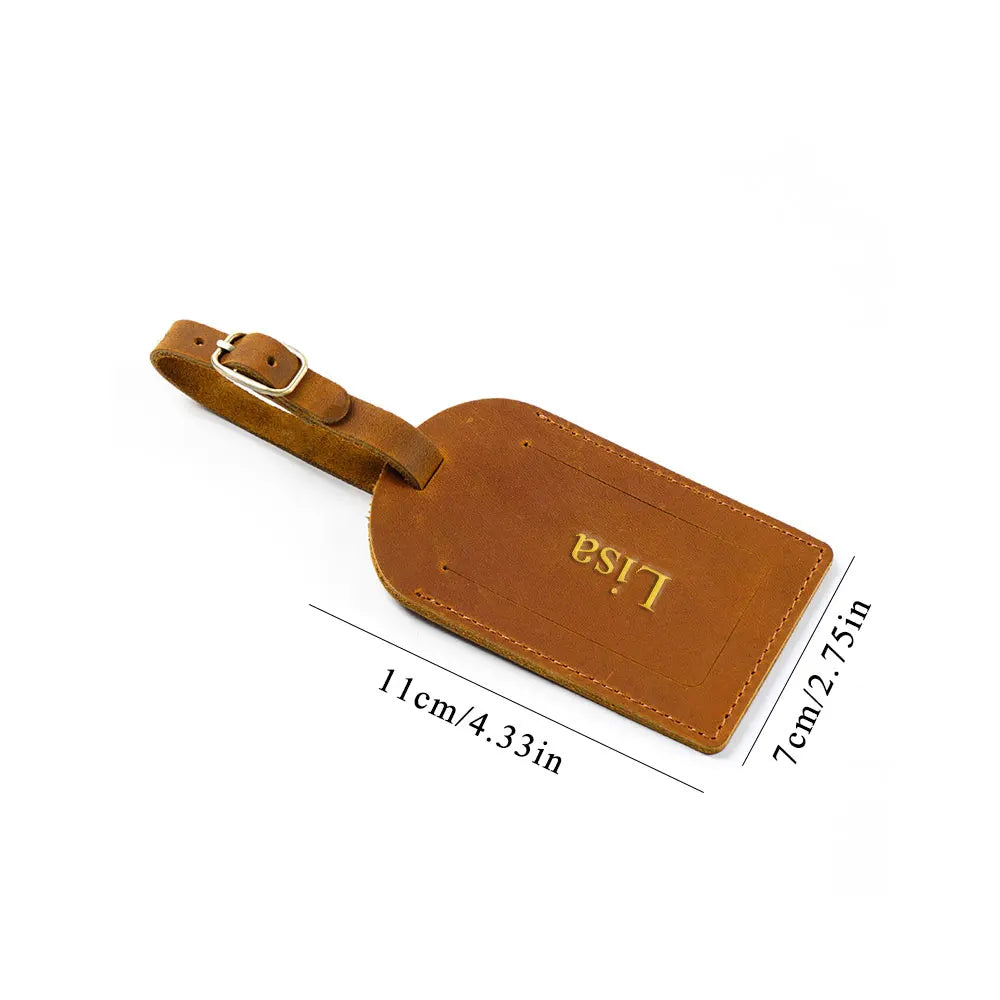 Customized Name, Top Layer Cowhide Plane Boarding Pass, Creative Suitcase Tag, Checked Boarding Leather Luggage Tag
