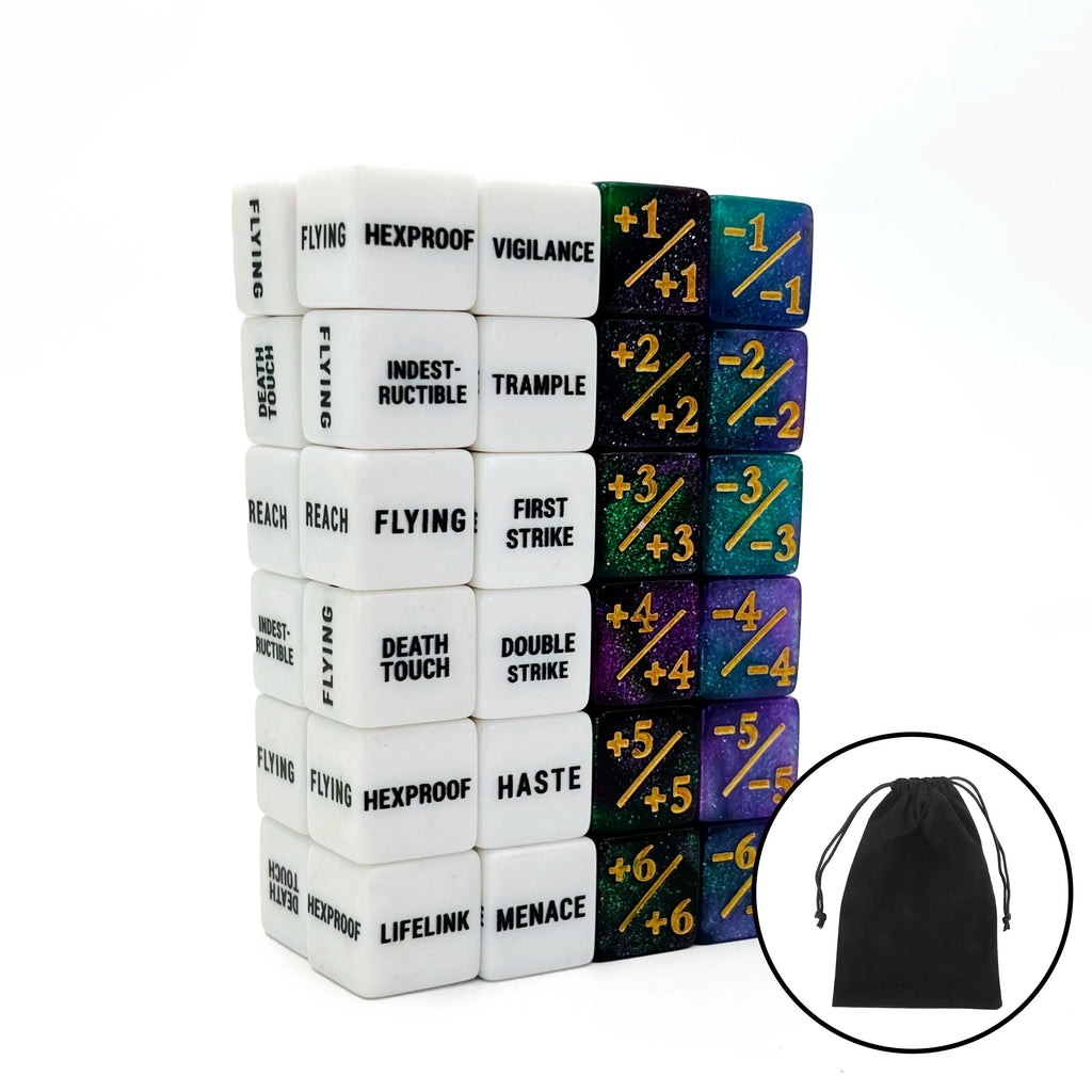 48 Pcs Abilities Keywords Counters Creature Stats Buff Tokens Dice Set for MTG TCG Card Games Accessories