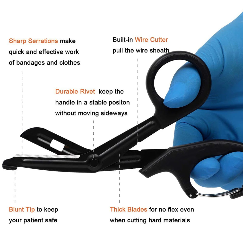 Rhino Rescue Emergency Medical Scissors Trauma Shears with Carabiner 19cm Bandage Shears With Bandage Scissors