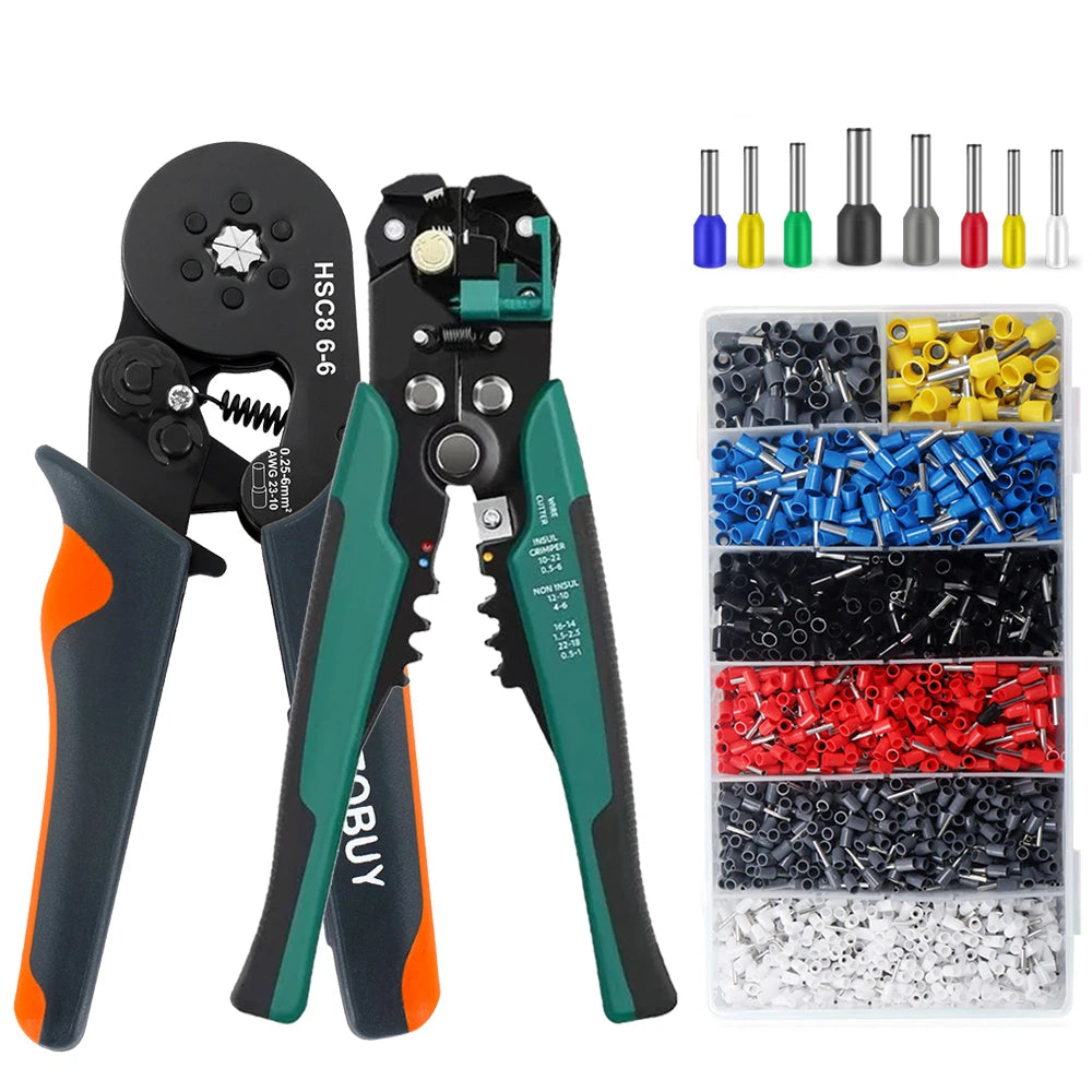 Crimper Cable Cutter Adjustable Automatic Wire Stripper Multifunctional Stripping Crimping Pliers Terminal Hand Tool