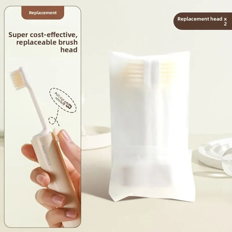 Convenient 2-in-1 Folding Toothbrush Set with Travel Container Small Essential for Business Portable Dental Care