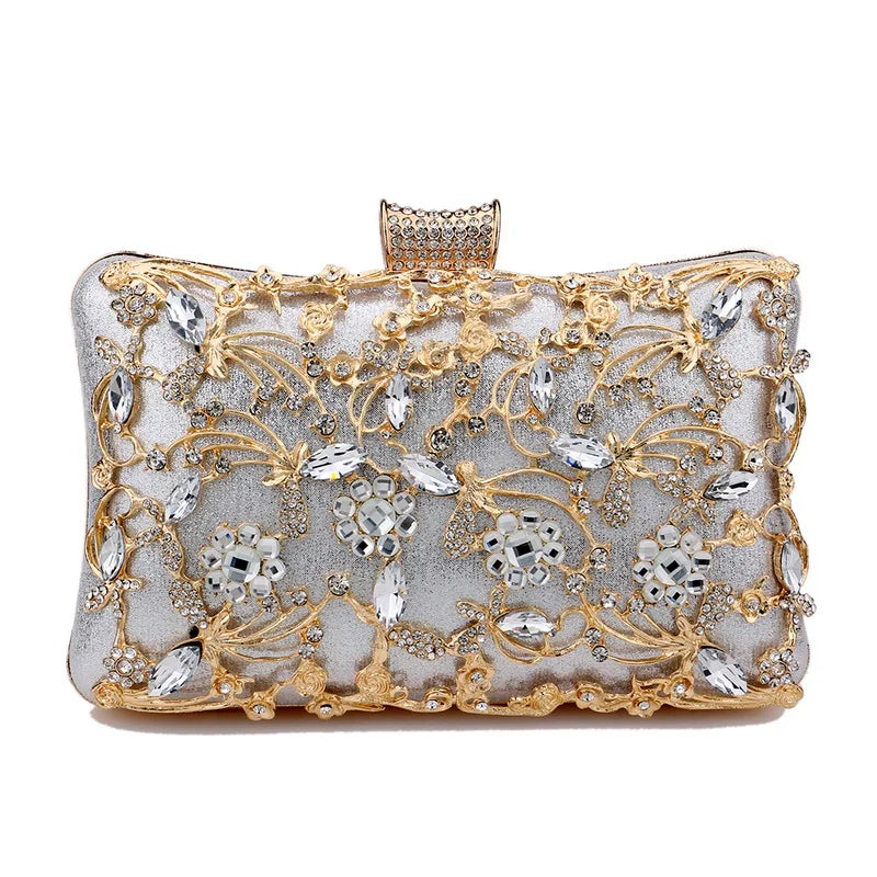 Shinny Glitter Evening Bags Rhinestone Hard-Surface Box Bags Elegant Female Wedding Shoulder Pouch Banquet Party Luxury Purse