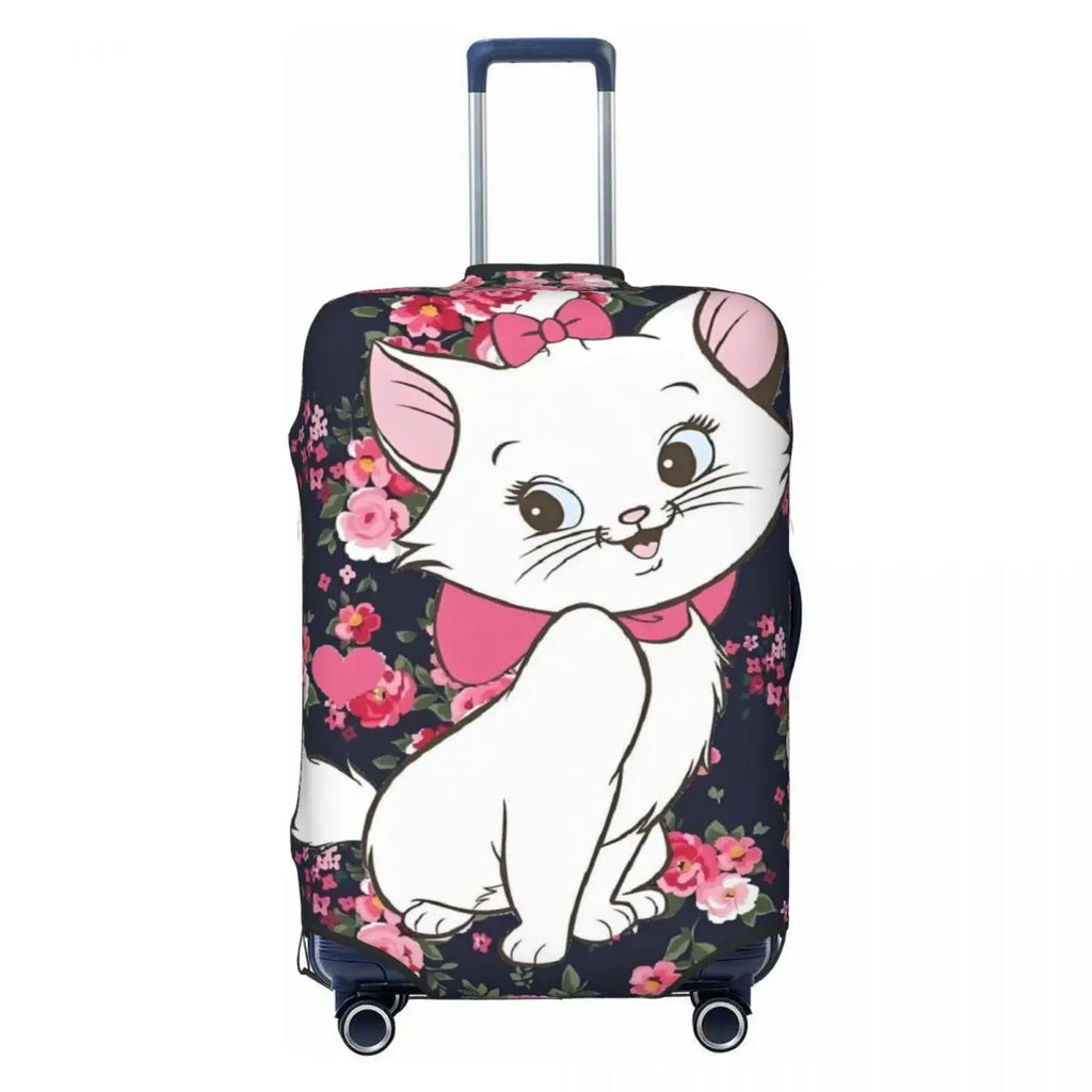 CustomM-Marie Cat Cartoon Travel Luggage Cover Elastic Suitcase Cover Protector Fit 18-32 Inch