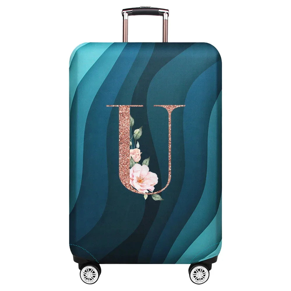 Luggage Covers 18-32inch Protector Travel Luggage Suitcase Protective Cover Stretch Dust Covers Print Rose Gold Letter Series