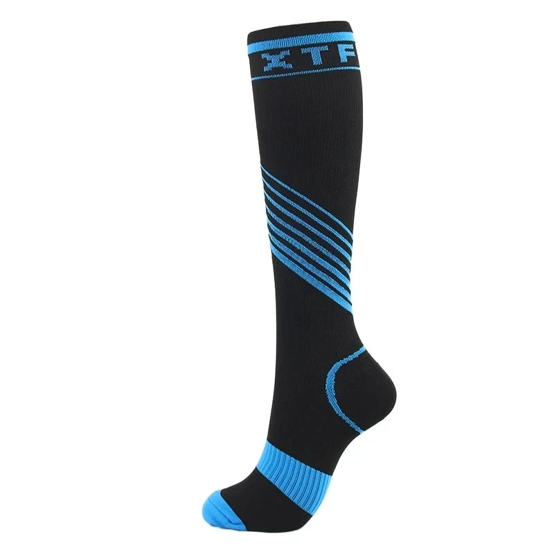 Running Compression Socks Football Hiking Golf Gym 20-30mmhg Gradual Change Nylon Sports Socks Diabetes Pregnancy Varicose Veins