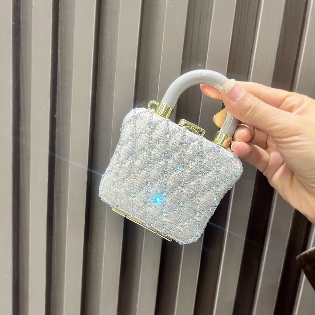 Luxury Designer mini small shoulder bags Evening bag Purses and handbag funny shape Clutch purse Party Sparkling rhinestone