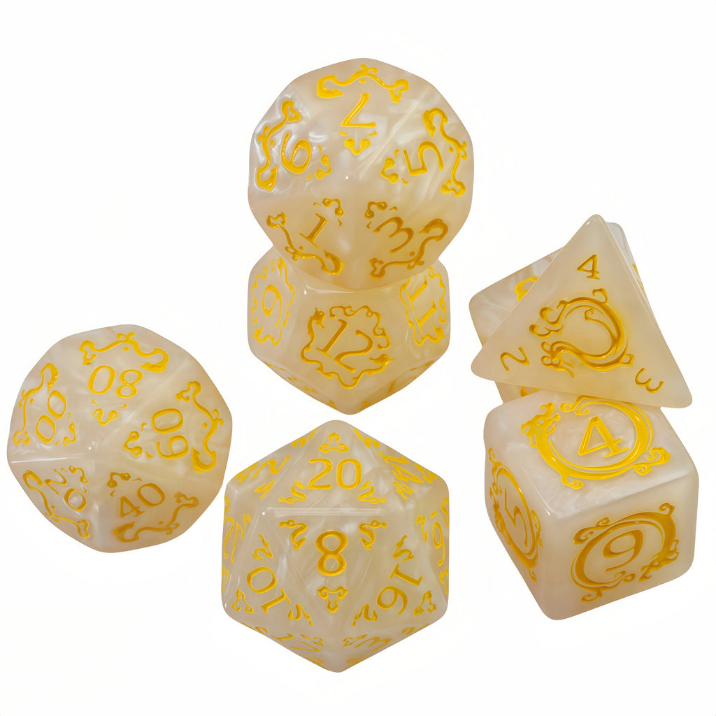 DND Dice Set, 7pcs Polyhedral Dice Marble Effect for D&D Role Playing Game, Club Party DND RPG Board Game Accessories