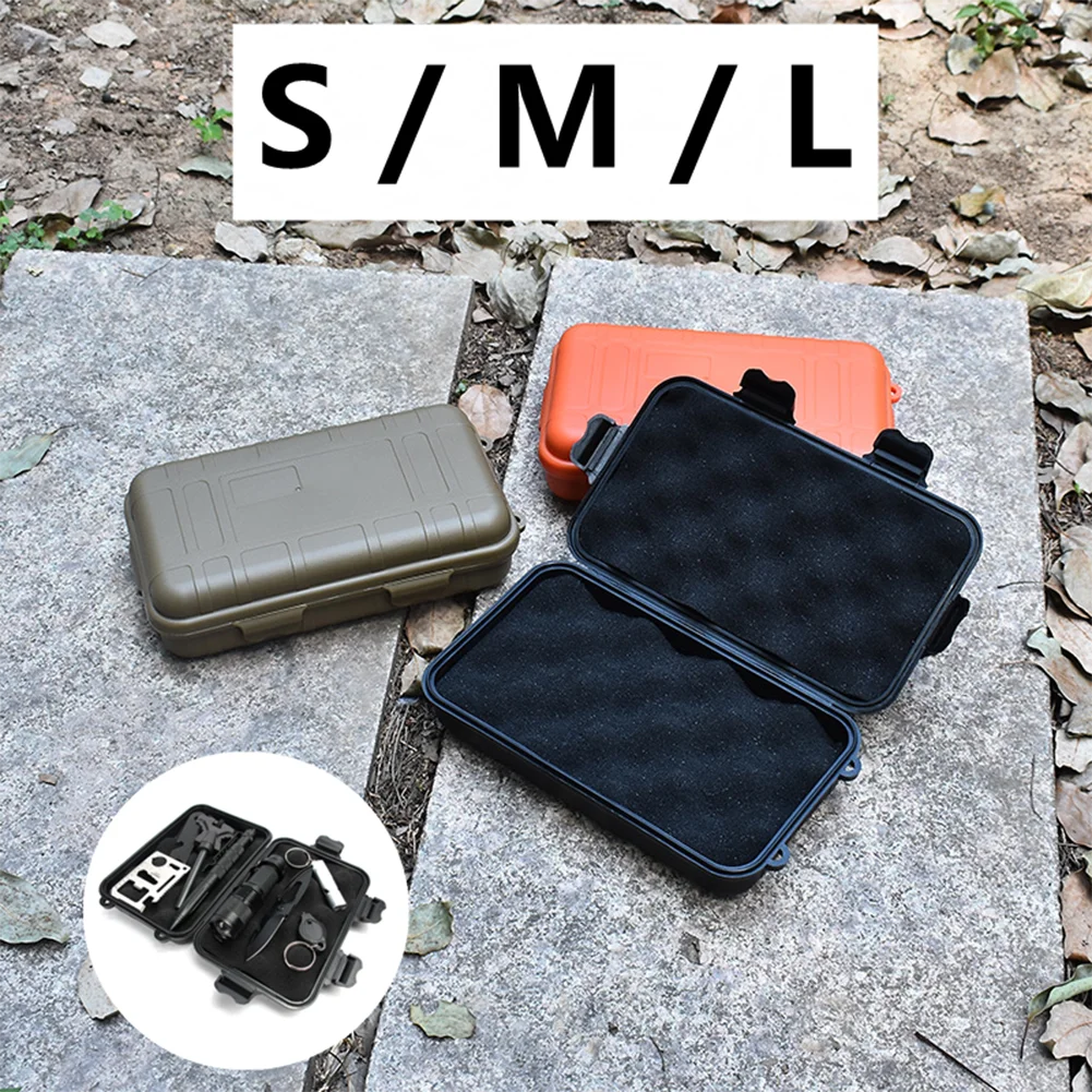 Plastic Outdoor Camping Survival Container Storage Case Box Bag Shockproof Waterproof Case Sealed Box Wild Survival Storage Box