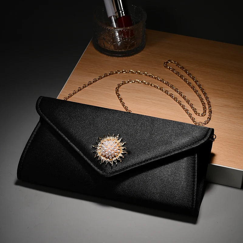 Retro High-End Rhinestone Chain Fold Design Handbag Cool Style Evening Bag for Party Wedding Dress Wholesale