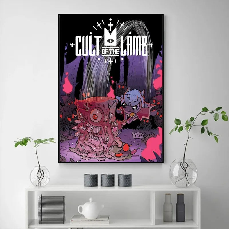 Classic Video Game Cult of The Lamb Anime Adventure Posters Print Canvas Painting Modern Wall Art Kids Bedroom Home Decor Gift