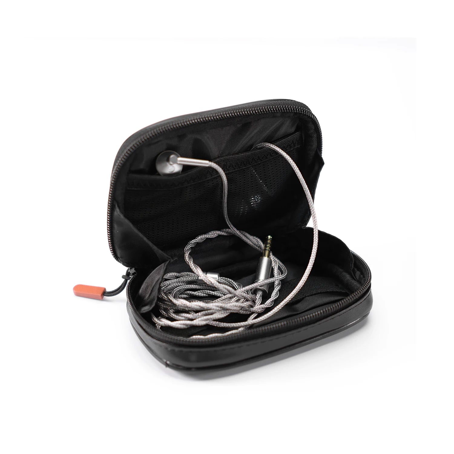DD ddHiFi CZ120B Retro Cassette Style Earphone Storage Bag, Shockproof with YKK Zipper for TWS IEM Audiophile Accessories, Black