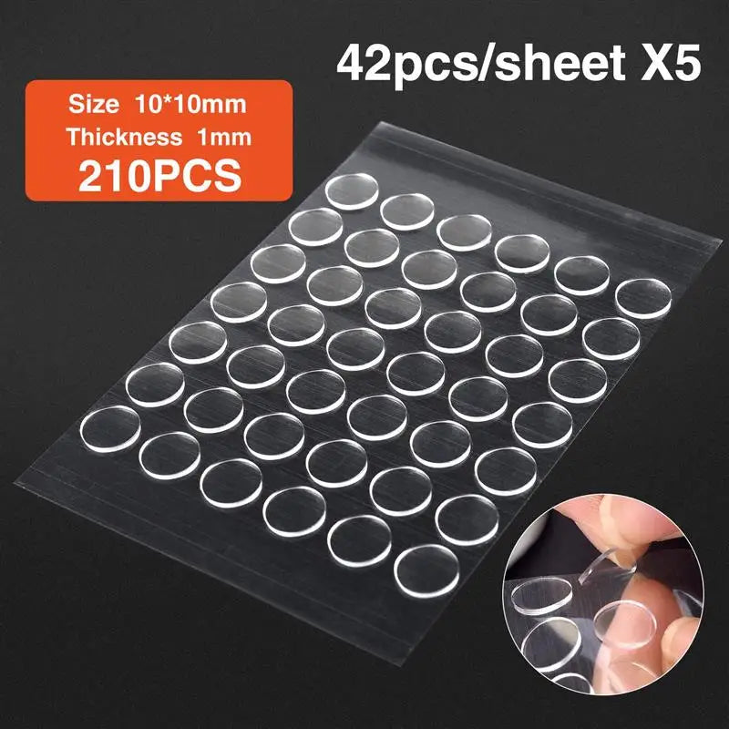 5Sheets Transparent Traceless Nail Art Jelly Double-Sided Tape For Adhesive Tab Fixed Item Supre Sticky Waterproof Breathable