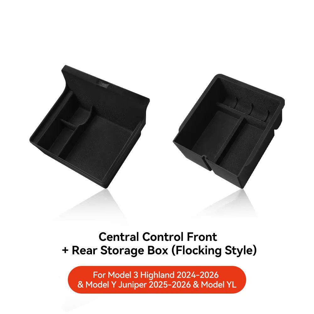 For Tesla Model 3/Y/YL Highland Juniper 2026 Center Armrest Hidden Storage Box Cup Holder Console Organizer Box Accessories