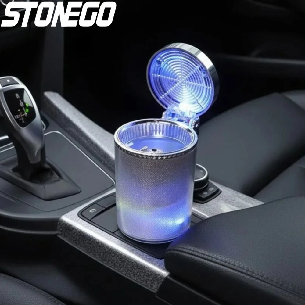 Portable LED Smokeless Ashtray Car Cigarette Lighter Cup Holder Auto Accessories Car Interior Clean Air Purifier