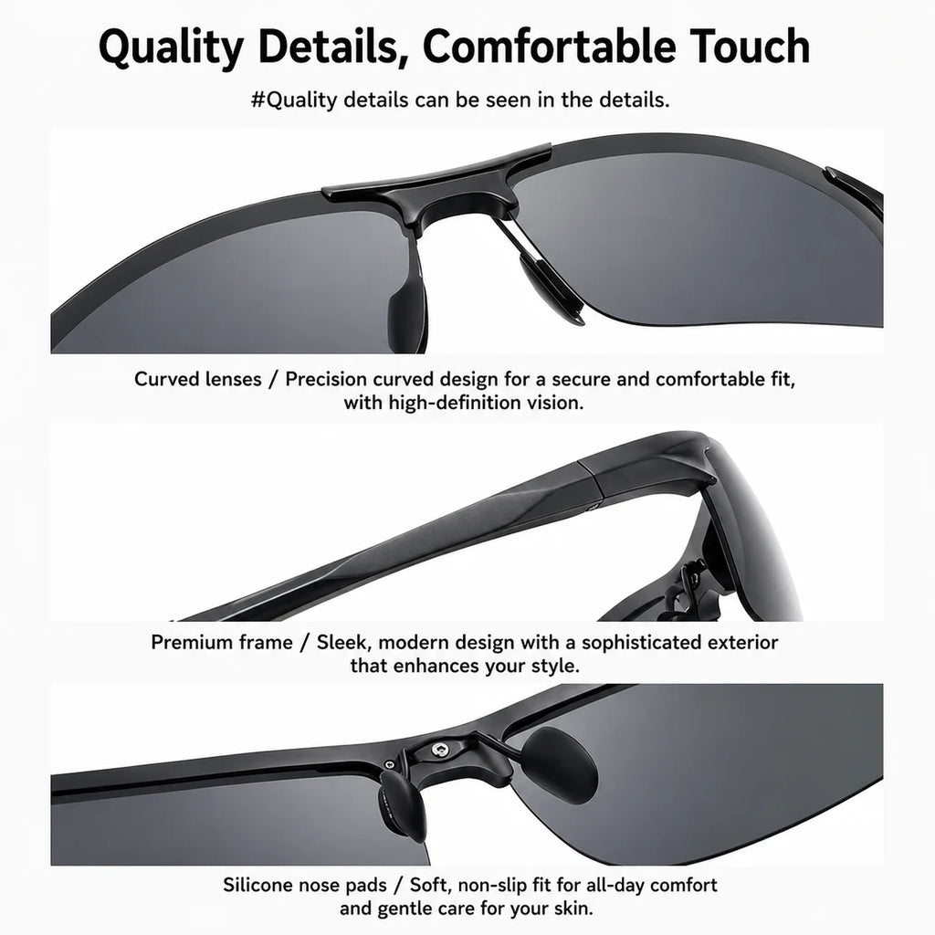 Photochromic Sunglasses Men Polarized Day Night Driving Chameleon Glasses Anti-Glare Change Color Sun Glasses
