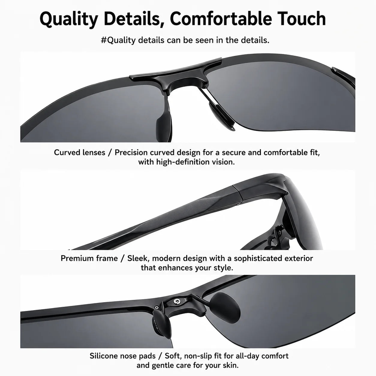 Photochromic Sunglasses Men Polarized Day Night Driving Chameleon Glasses Anti-Glare Change Color Sun Glasses