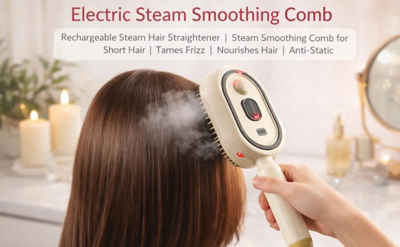 Electric Steam Hair Brush Comb & Mist Function Simultaneously Stronger Ion Technology Less Breakage No Residue for Beautiful Hai