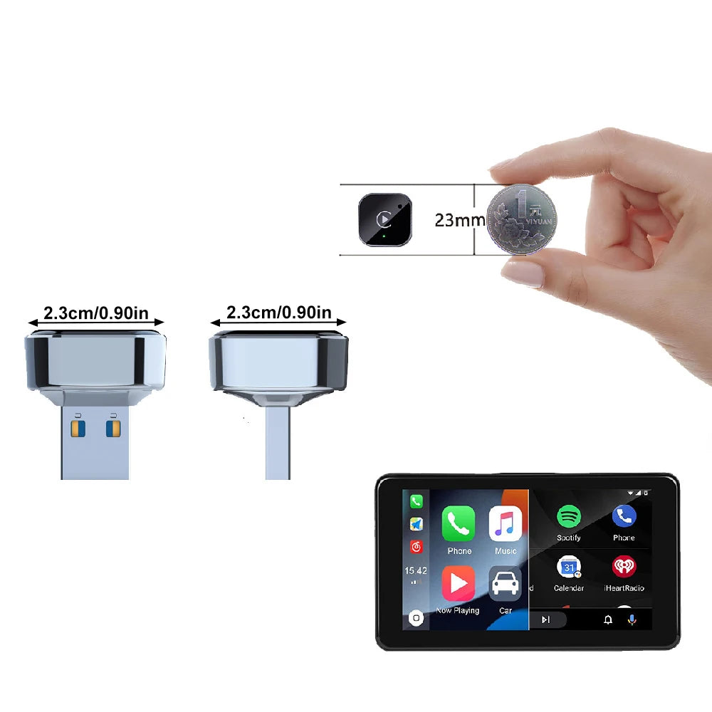 2-in-1 Wireless CarPlay & Android Auto Adapter,Plug &Play DongleConverts Wired to Wireless,Compact Fast Auto-Connect for Android