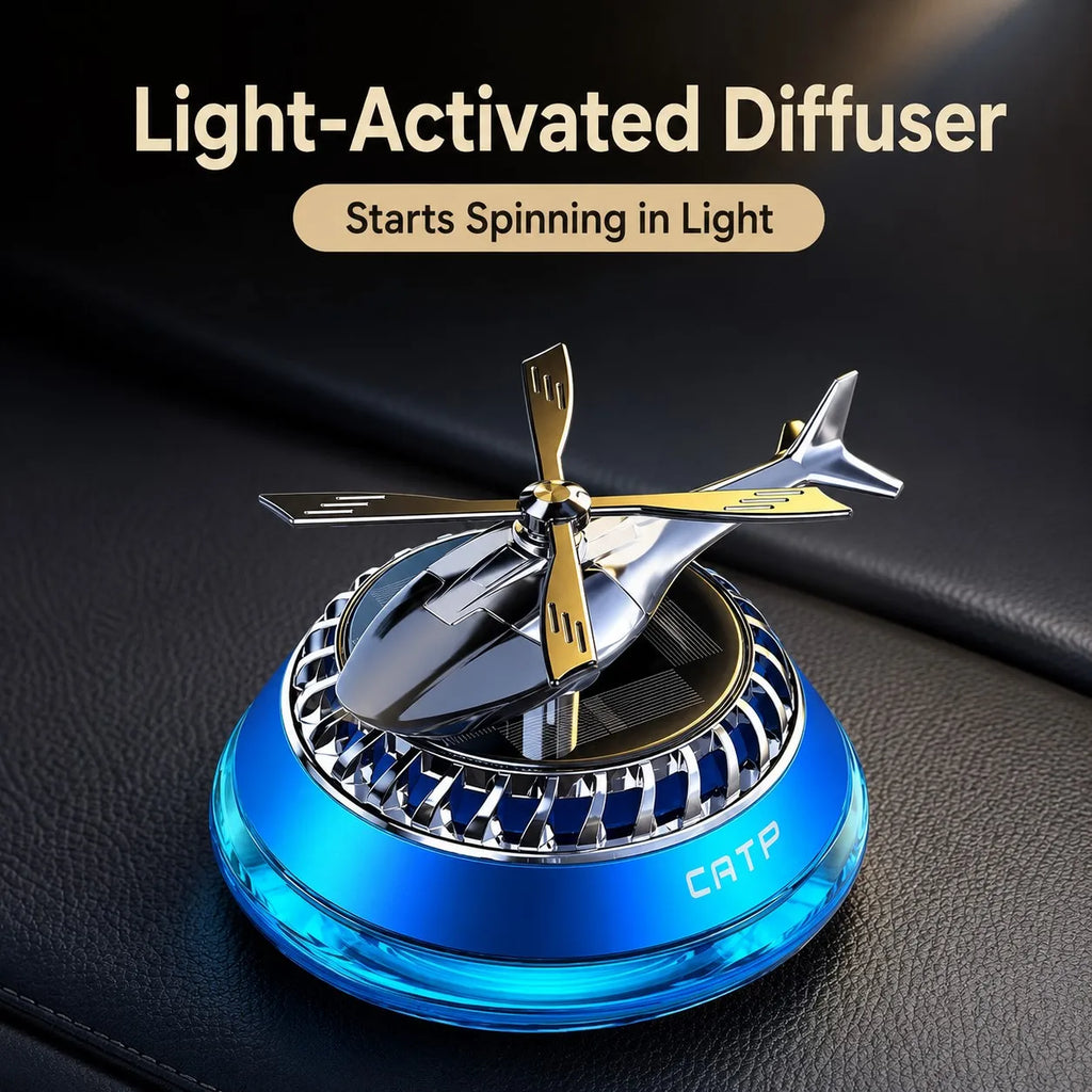 Solar-powered Car Air Freshener Helicopter-style Car Perfume Car Fragrance Odor Remover Long-lasting Light Scent