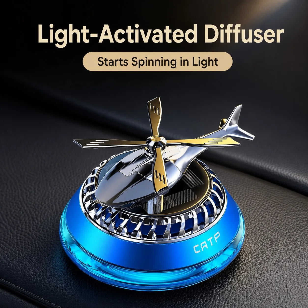 Solar-powered Car Air Freshener Helicopter-style Car Perfume Car Fragrance Odor Remover Long-lasting Light Scent