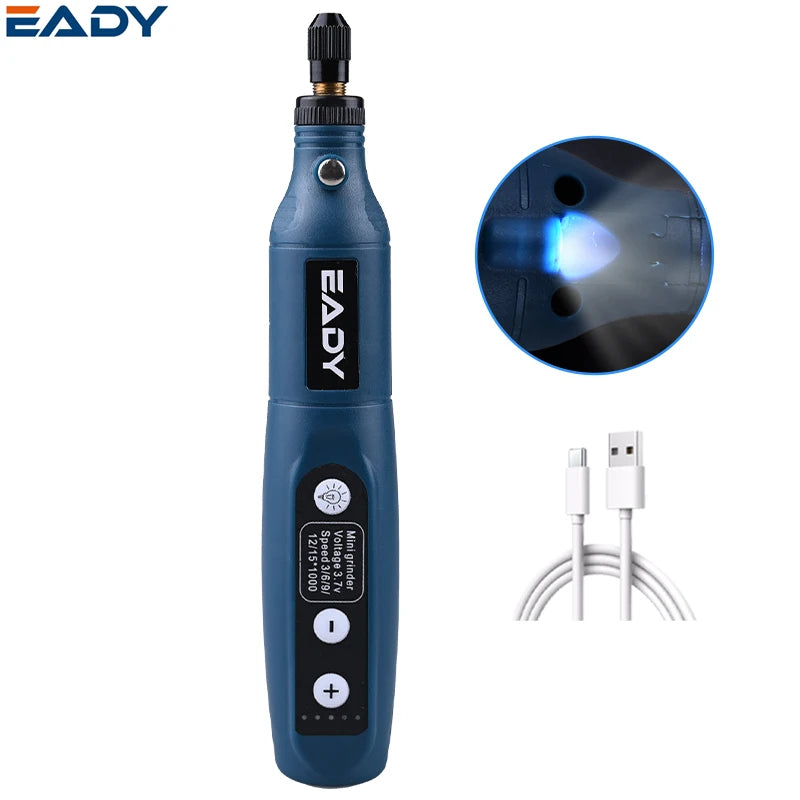 USB Rechargeable Cordless Mini Drill – 3-Speed Engraving Rotary Tool for Jewelry, Glass, Metal Polishing, DIY Carving – 3.7V