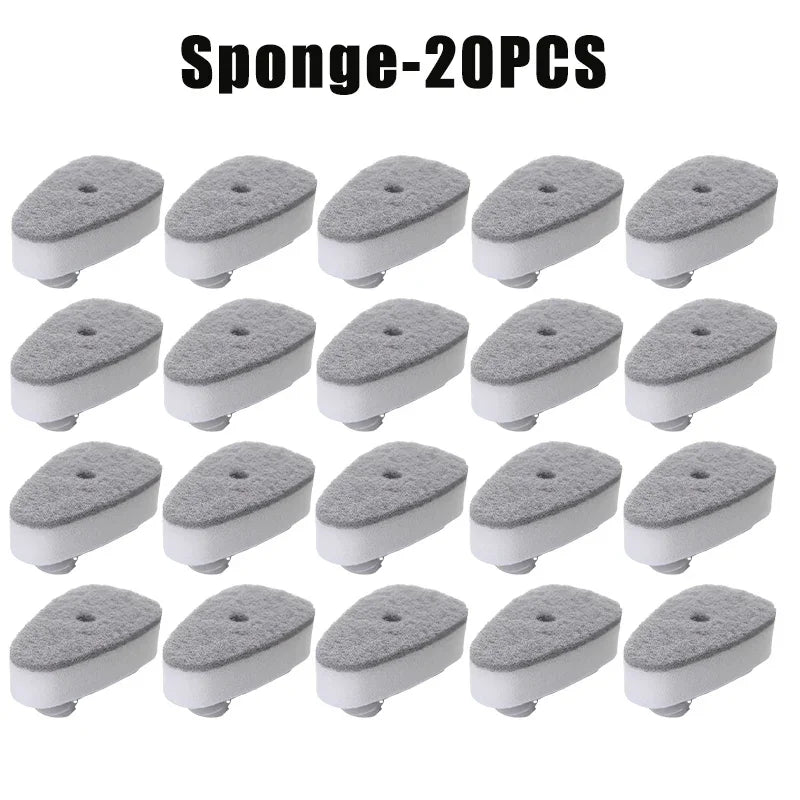 Kitchen Dish Cleaning Sponge Brush Liquid Filling Press Type Pot Cleaning Brush Soap Dispensing Pot Scrubber with Long Handle