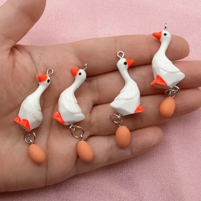 10pcs hot selling creative healing resin hen egg pendant DIY jewelry accessories jewelry making earrings necklace